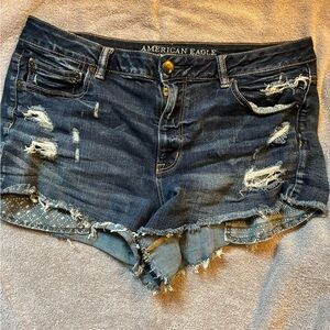 American Eagle Outfitters Ripped Blue Jean Shorts